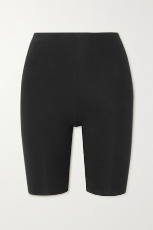 Aphrodite Stretch Organic Pima Cotton-jersey Shorts - Black
