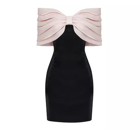 Tigpails - Off-Shoulder Bow Mini Sheath Dress | YesStyle