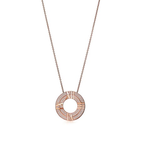 Atlas® X Closed Circle Pendant in Rose Gold with Pavé Diamonds Tiffany & Co.