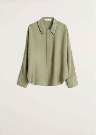 Buttoned flowy blouse - Woman | Mango Canada