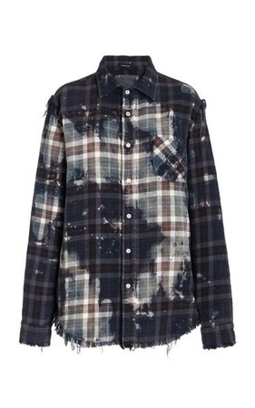 Bleached Plaid Cotton Flannel Shirt By R13 | Moda Operandi