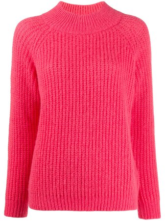 Peserico Funnel Neck Ribbed Knit Sweater