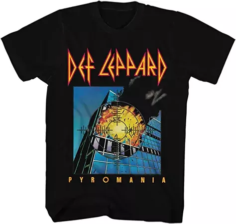 Amazon.com: Def Leppard Pyromania 80s Heavy Hair Metal Band Rock and Roll Adult T-Shirt Tee Black : Clothing, Shoes & Jewelry
