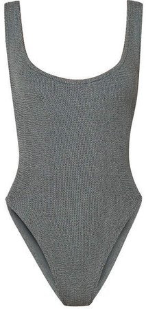 Hunza G - Seersucker Swimsuit - Gray