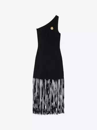 SANDRO - Fringe-hem stretch-knit maxi dress | Selfridges.com