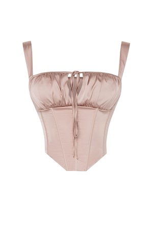 (1) Maui Satin Corset Top - Champagne Corset Top Ultra-soft Fabric | YG – YG COLLECTION
