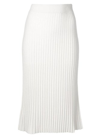 N.peal Ribbed Knit Skirt NPW2083 White | Farfetch