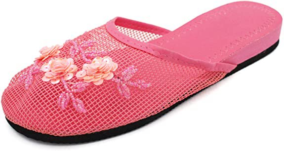 Amazon.com | Cammie Women's Floral Beaded Mesh Chinese Slippers | Slippers