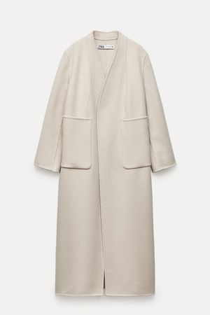 DOUBLE FACED WOOL BLEND COAT ZW COLLECTION - Mid-ecru | ZARA United States