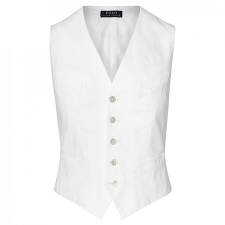 Vests White - Ralph Lauren Stretch Cotton Twill Vest Womens Pure White – Hera Parquet