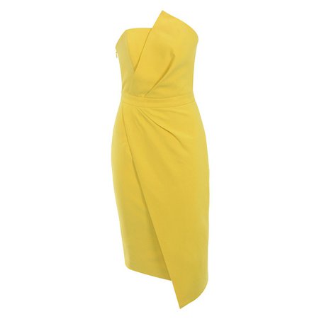 Yellow Knee Length Wrinkled Sleeveless Bodycon Dress