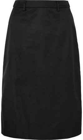 Appliquéd Nylon Midi Skirt - Black