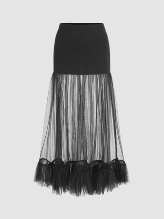 black sheer skirt