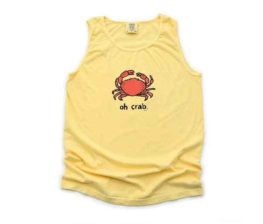 Crab T Shirt Summer Tshirt Beach Tank Beach Tee Surfing Tank | Etsy