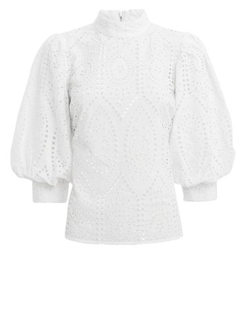 Broderie Anglaise White Eyelet Blouse