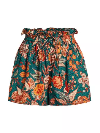 Shop Ulla Johnson Rylan Floral Paperbag Shorts | Saks Fifth Avenue