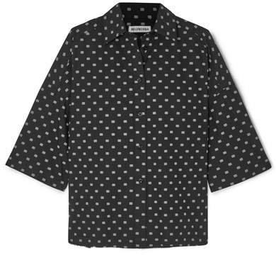 Vareuse Oversized Printed Cotton-poplin Shirt - Black
