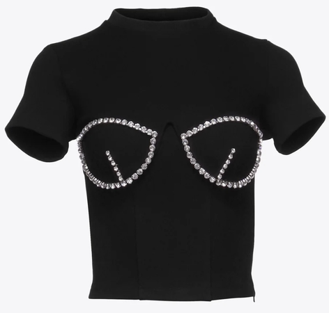 Area crystal bustier cup t shirt