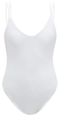 Duality Double Strap Jersey Swimsuit - Womens - White
