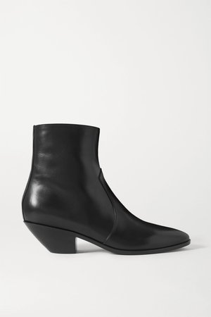 Black West leather ankle boots | SAINT LAURENT | NET-A-PORTER