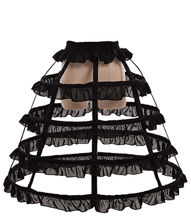 black lolita goth hoop cage crinoline petticoat skirt