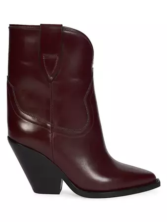 Shop Isabel Marant Leyane Leather Western Boots | Saks Fifth Avenue
