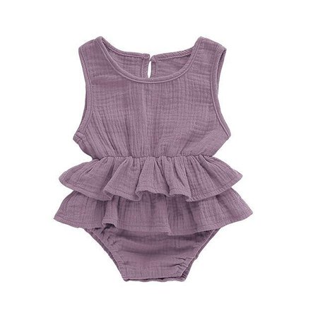 Baby Girl Solid Ruffle Romper – The Trendy Toddlers