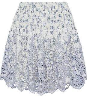 Emile Printed Broderie Anglaise Mini Skirt