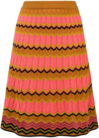 pointelle-knit zigzag skirt
