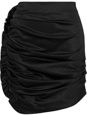 Salamanca Ruched Silk-satin Mini Skirt