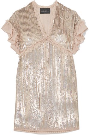 Needle & Thread | Sequined chiffon mini dress | NET-A-PORTER.COM