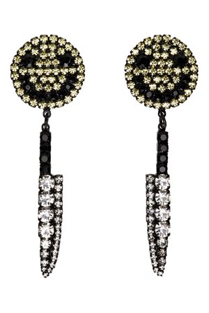 ASHLEY WILLIAMS

Black & Yellow Smiley Knife Clip-On Earrings