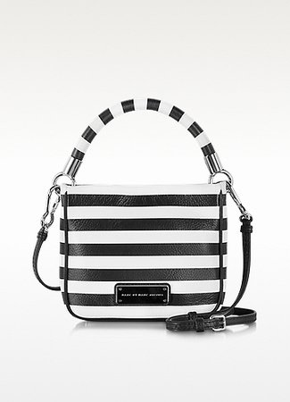 Marc by Marc Jacobs Too Hot To Handle Hoctor Black And White Stripe Leather Crossbody Bag | Where to buy & how to wear