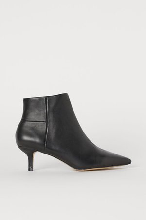 Leather Ankle Boots - Black - Ladies | H&M US