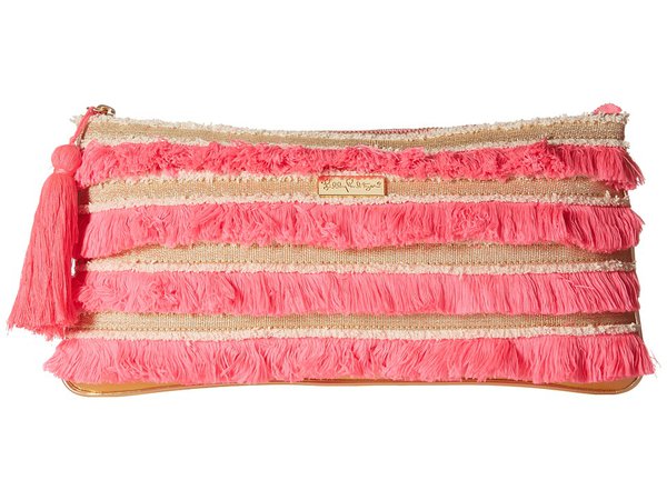 Lilly Pulitzer - Fiji Fringe Beach Clutch (Pascha Pink) Clutch Handbags