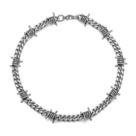 Barbed Wire Necklace Cuban Link Chain By Statement – STATEMENT