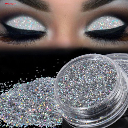 Silver makeup shiny glam glitters