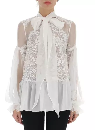 givenchy white lace blouse
