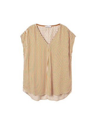 Violeta BY MANGO Textured stripe-patterned blouse