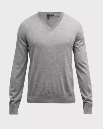 TOM FORD Men's Merino Wool V-Neck Sweater | Neiman Marcus
