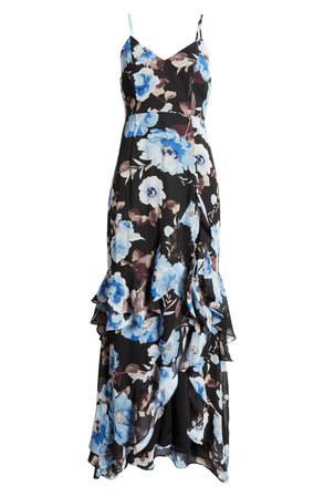 Artwin Floral Ruffle A-Line Dress | Nordstrom