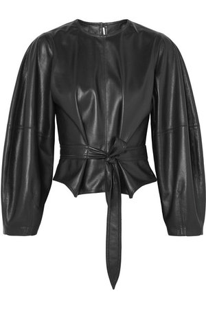Nanushka | Corsa tie-detailed vegan faux leather blouse | NET-A-PORTER.COM