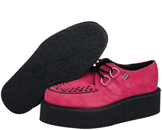 *clipped by @luci-her* T.U.K. Shoes - A8431 Magenta Leather Mondo Sole Creeper