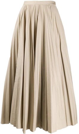 Ray pleated long skirt