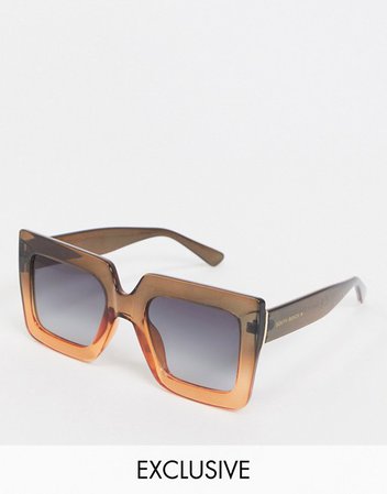 South Beach Exclusive large frame sunglasses in amber | ASOS