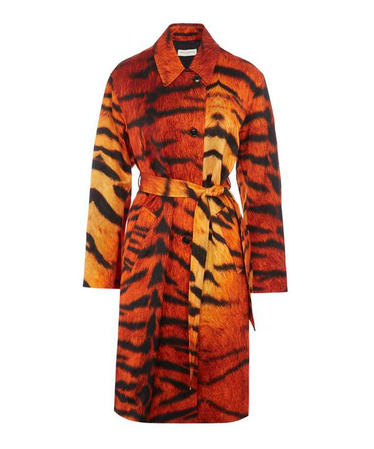 tiger print trench coat