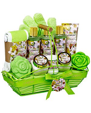 Lovery Home Spa Gift Basket - Luxury 13Pc Bath & Body Set With Cosmetic Bag / Gilt
