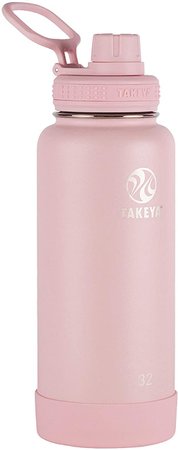 Actives botella de agua de acero inoxidable aislada con tapa de boquilla aislada, 1183 ml, color rosa rubor: Amazon.com.mx: Hogar y Cocina