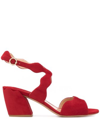 Chloé Scalloped Strap Sandals C20U3300163 Red | Farfetch