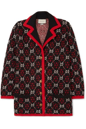 Gucci | Oversized alpaca and wool-blend jacquard cardigan | NET-A-PORTER.COM